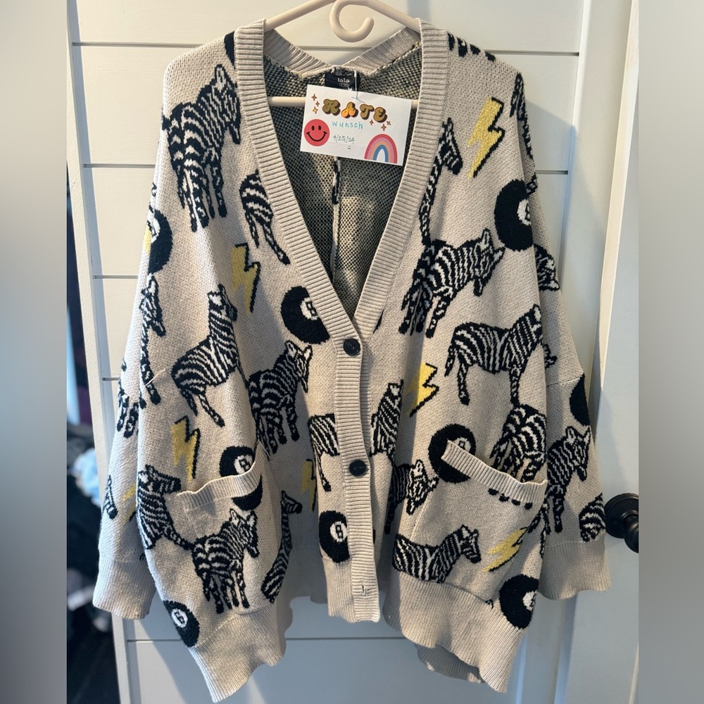 Dressed in LALA- Good Luck Charm Oversized Cardigan: L/XL lightly worn